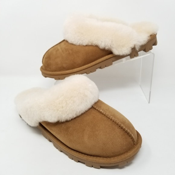 NEW WOMENS KIRKLAND SIGNATURE SHEARLING SLIPPERS SLIP-ON chestnut size 9 clog!